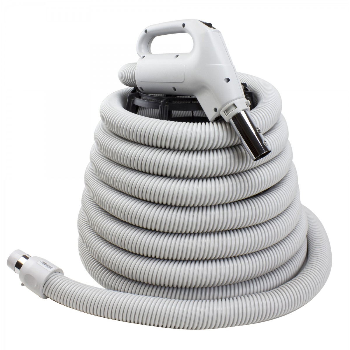 Universal Complete Hose With Button For Central Vac 24v 1 3 8 X 30 Gas Pump Grey